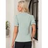 imageAllegra K Womens Bow Tie Neck Tops Elegant Office Short Sleeve BlouseLight Green