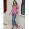 imageAllegra K Womens Bow Tie Neck Tops Elegant Office Short Sleeve BlouseLight Plum