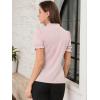 imageAllegra K Womens Bow Tie Neck Tops Elegant Office Short Sleeve BlousePink