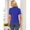 imageAllegra K Womens Bow Tie Neck Tops Elegant Office Short Sleeve BlouseRoyal Blue