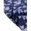 imageAllegra K Womens Floral Blouse Crew Neck Valentines Day Casual Shirred Short Sleeve TopDark Blue