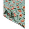 imageAllegra K Womens Floral Blouse Crew Neck Valentines Day Casual Shirred Short Sleeve TopTeal
