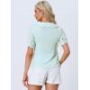imageAllegra K Womens Gingham Button Up Shirt Blouse Short Sleeve Peter Pan Collar TopsBlue