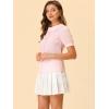 imageAllegra K Womens Gingham Button Up Shirt Blouse Short Sleeve Peter Pan Collar TopsPink