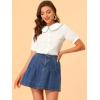 imageAllegra K Womens Gingham Button Up Shirt Blouse Short Sleeve Peter Pan Collar TopsWhite