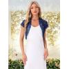 imageAllegra K Womens Lace Cardigan Open Front Elegant Short Sleeve Sheer Floral Cropped Bolero Lace Shrug TopRoyal Blue