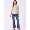 imageAllegra K Womens Vintage Polka Dots Shirt Retro Short Sleeve Button Up TopsDark Beige
