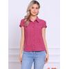imageAllegra K Womens Vintage Polka Dots Shirt Retro Short Sleeve Button Up TopsHot Pink