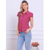 imageAllegra K Womens Vintage Polka Dots Shirt Retro Short Sleeve Button Up TopsHot Pink