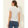 imageAllegra K Womens Vintage Polka Dots Shirt Retro Short Sleeve Button Up TopsWhite