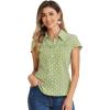 imageAllegra K Womens Vintage Polka Dots Shirt Retro Short Sleeve Button Up TopsGreen