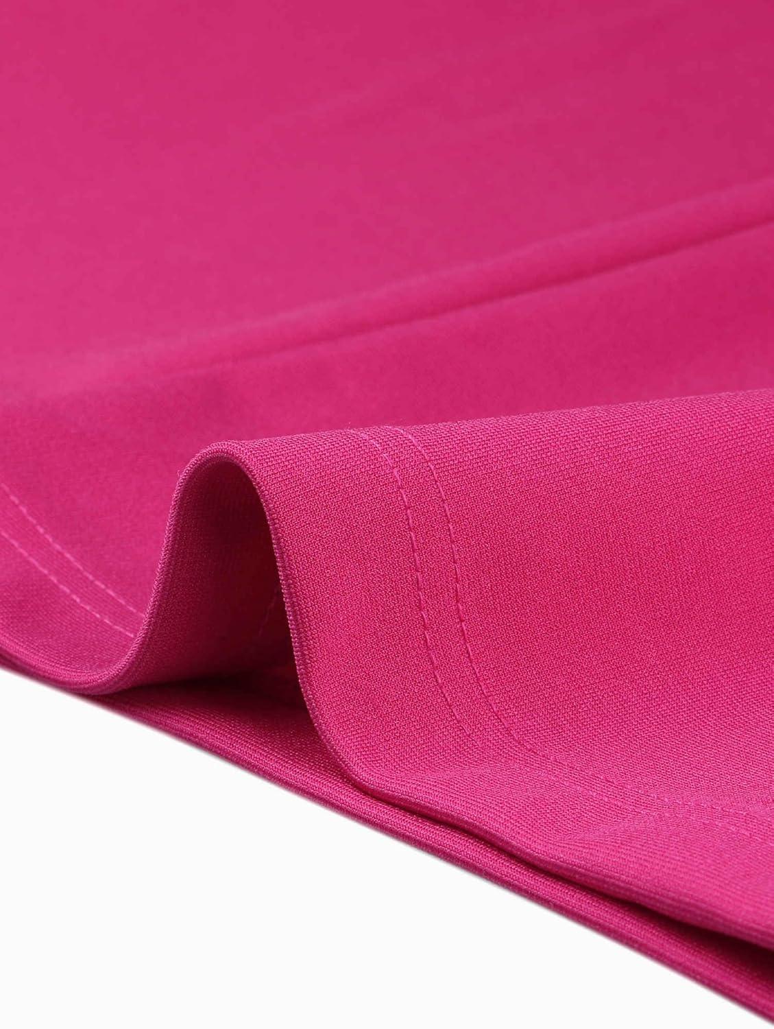 imageAllegra K Casual Office Jumpsuits for Womens Adjustable Straps Wide Leg Suspenders Pants OverallHot Pink