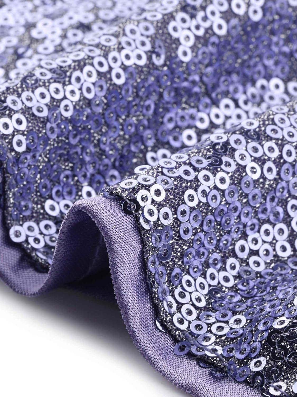 imageAllegra K Sequin Shorts for Women High Waist Party Night Out Concert Outfit Sparkly Mini ShortsLight Purple