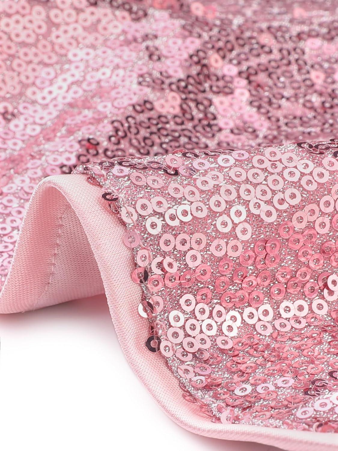 imageAllegra K Sequin Shorts for Women High Waist Party Night Out Concert Outfit Sparkly Mini ShortsPink