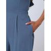 imageAllegra K Linen Jumpsuits for Womens Casual Spaghetti Strap Sleeveless Wide Legs RompersDark Blue