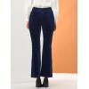 imageAllegra K Womens Velvet Pants Botton Decor High Waist Wide Flare Leg PantsDark Purple