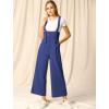 imageAllegra K Womens Wide Leg Overalls Loose Fit Belted High Waist Suspenders JumpsuitsBlue