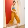 imageAllegra K Womens Wide Leg Overalls Loose Fit Belted High Waist Suspenders JumpsuitsYellow
