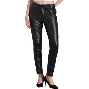 imageAllegra K Faux Leather Pants for Womens High Waist Stretch Slim Fit Motorcycle Legging PantsBlack