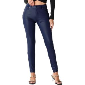 imageAllegra K Faux Leather Pants for Womens High Waist Stretch Slim Fit Motorcycle Legging PantsBlue