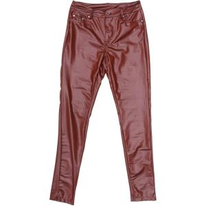 imageAllegra K Faux Leather Pants for Womens High Waist Stretch Slim Fit Motorcycle Legging PantsBrown