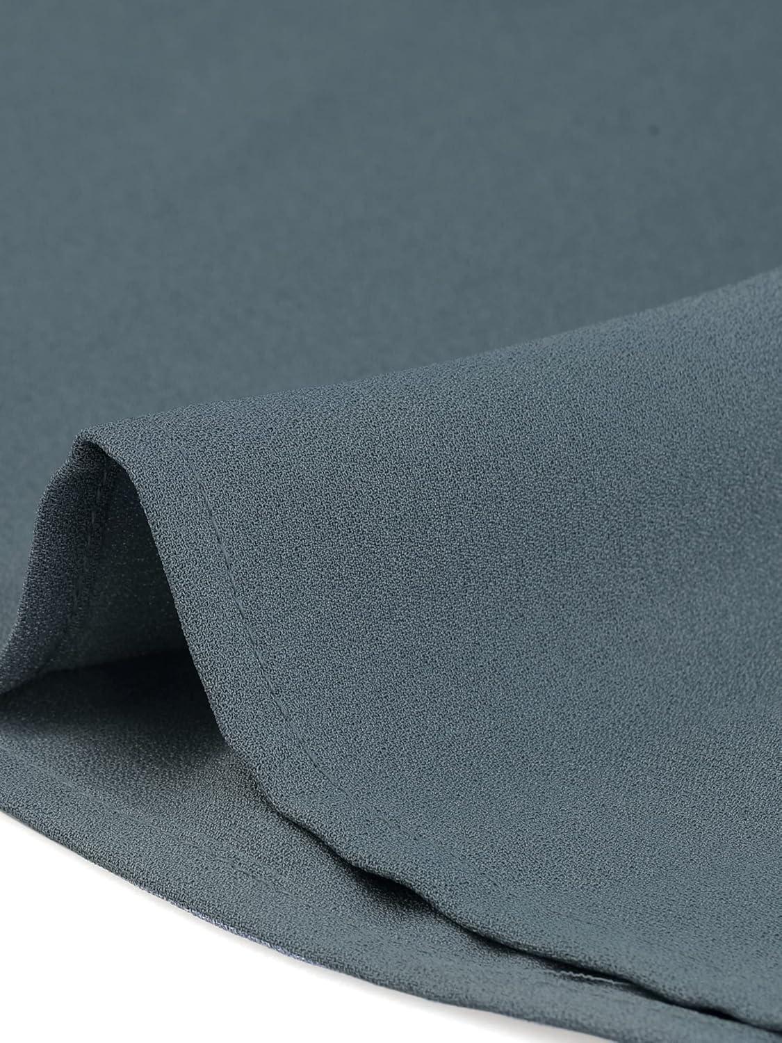 imageAllegra K Chiffon Blouse for Womens V Neck Long Sleeve Business Causal ShirtGrey Blue