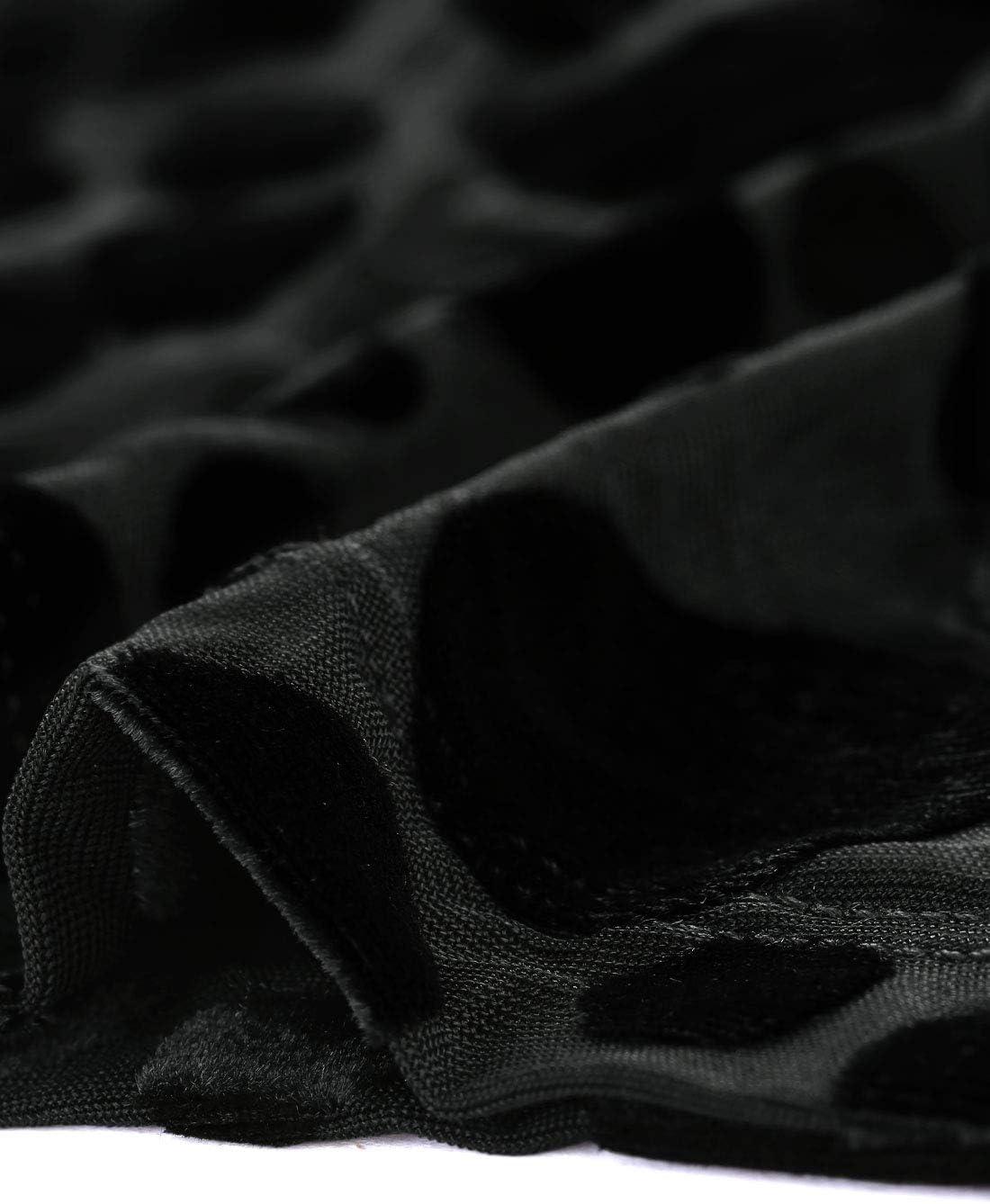 imageAllegra K Womens Halloween Velvet Top Semi Sheer BurnOut Long Sleeve Printed TopBlack