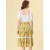 imageAllegra K Floral Skirt for Womens Tropical Lace Insert Elastic Drawstring Midi Tiered Vintage SkirtsYellow