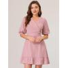imageAllegra K Womens Chiffon Dress Puff Short Sleeve Ruffled Hem ALine Mini DressesDusty Pink