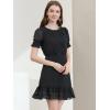 imageAllegra K Womens Elegant Short Sheer Sleeve Ruffle Hem Swiss Dots Chiffon DressBlack