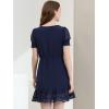 imageAllegra K Womens Elegant Short Sheer Sleeve Ruffle Hem Swiss Dots Chiffon DressBlue
