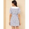 imageAllegra K Womens Peter Pan Collar Dress 2024 Floral Printed Button Bow Tie Short Sleeve Shirt DressesPurple