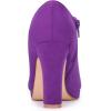 imageAllegra K Womens Platform Round Toe Chunky Heels Ankle BootiesPurple