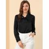 imageAllegra K Womens Satin Work Office Blouse Tie Neck Business Casual TopBlack
