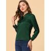 imageAllegra K Womens Satin Work Office Blouse Tie Neck Business Casual TopDark Green
