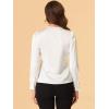 imageAllegra K Womens Satin Work Office Blouse Tie Neck Business Casual TopWhite