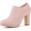 imageAllegra K Womens Platform Round Toe Chunky Heels Ankle BootiesPink
