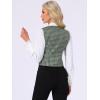 imageAllegra K Plaid Vest for Womens Single Breasted Sleeveless Racerback Vintage WaistcoatDark Green
