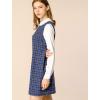 imageAllegra K Womens Peter Pan Dress 60s Clock Block Mini Long Sleeve DressesBlue