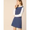 imageAllegra K Womens Peter Pan Dress 60s Clock Block Mini Long Sleeve DressesBlue