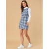 imageAllegra K Womens Peter Pan Dress 60s Clock Block Mini Long Sleeve DressesBlue White