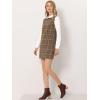imageAllegra K Womens Peter Pan Dress 60s Clock Block Mini Long Sleeve DressesDark Brown