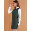imageAllegra K Womens Peter Pan Dress 60s Clock Block Mini Long Sleeve DressesGreen Blue