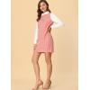 imageAllegra K Womens Peter Pan Dress 60s Clock Block Mini Long Sleeve DressesPink