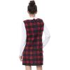 imageAllegra K Womens Peter Pan Dress 60s Clock Block Mini Long Sleeve DressesRed