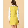 imageAllegra K Womens Peter Pan Dress 60s Clock Block Mini Long Sleeve DressesYellow