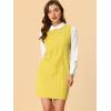 imageAllegra K Womens Peter Pan Dress 60s Clock Block Mini Long Sleeve DressesYellow