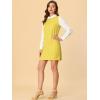 imageAllegra K Womens Peter Pan Dress 60s Clock Block Mini Long Sleeve DressesYellow
