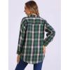 imageAllegra K Womens Plaid Shirt Long Sleeve Button Down Flannel Shirts Western Casual Work TopsGreen