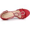 imageAllegra K Womens Rhinestone Ankle Strap Open Toe Stiletto Heels SandalsRed